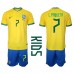 Cheap Brazil Lucas Paqueta #7 Home Football Kit Children World Cup 2022 Short Sleeve (+ pants)